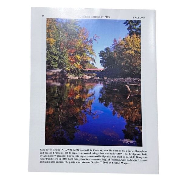 Covered Bridge Topics Magazine BOSTON, MASS. Fall  2019 VOL LXXVII, NO 4 - Picture 2 of 2
